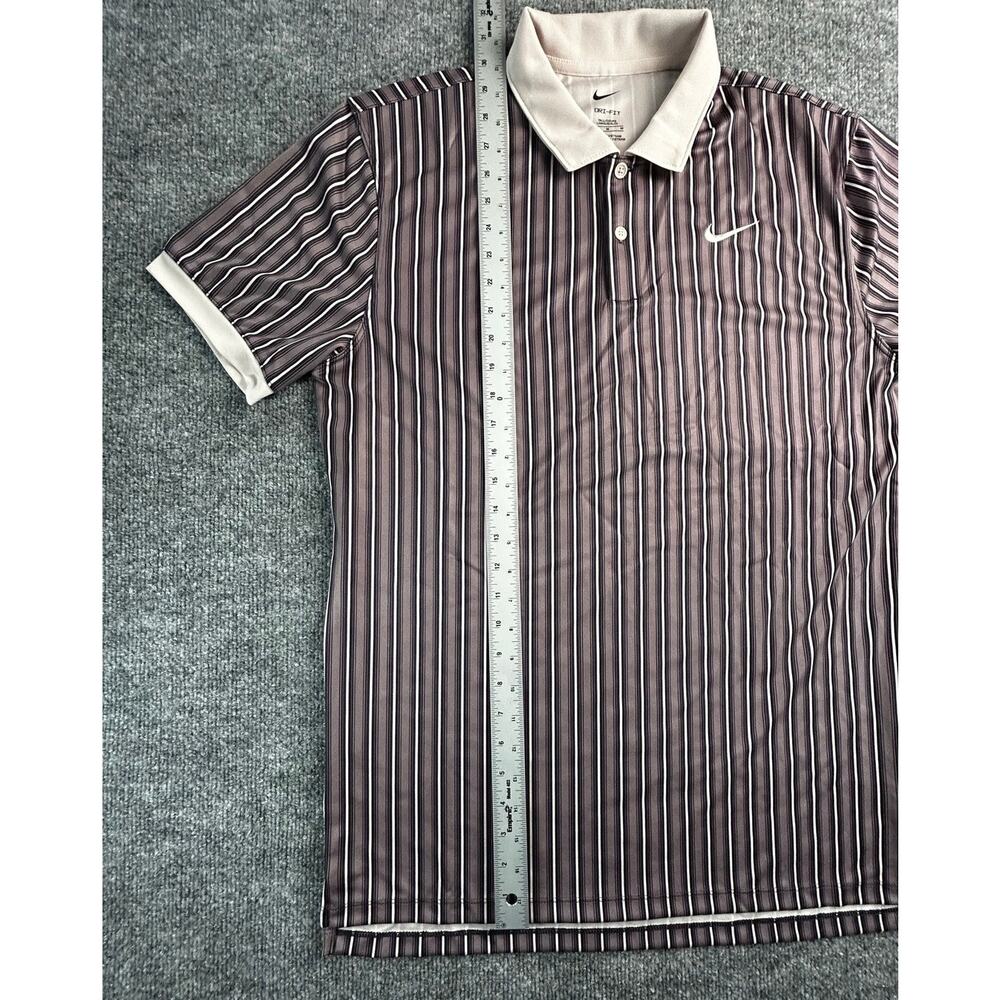 Nike Golf Dri-FIT Striped Polo Shirt Men's Medium Tall M Gray NWT - Picture 9 of 10
